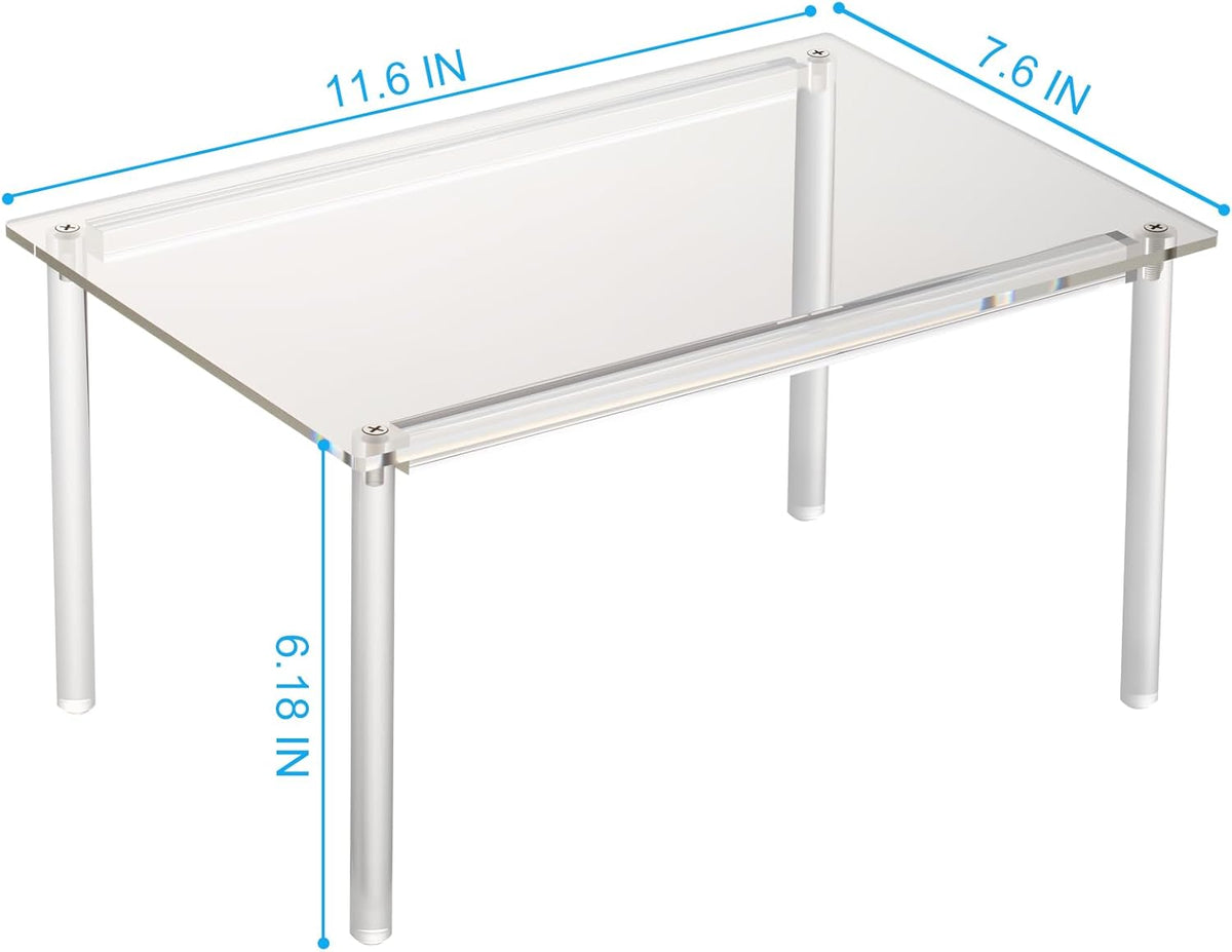 1 Pack Acrylic Cabinet Organizer, Kitchen Countertop Counter Organizer, Clear Spice Rack, Shelf Risers Cabinets for Bathroom, Desk, Dresser Cupboard Organizers and Storage