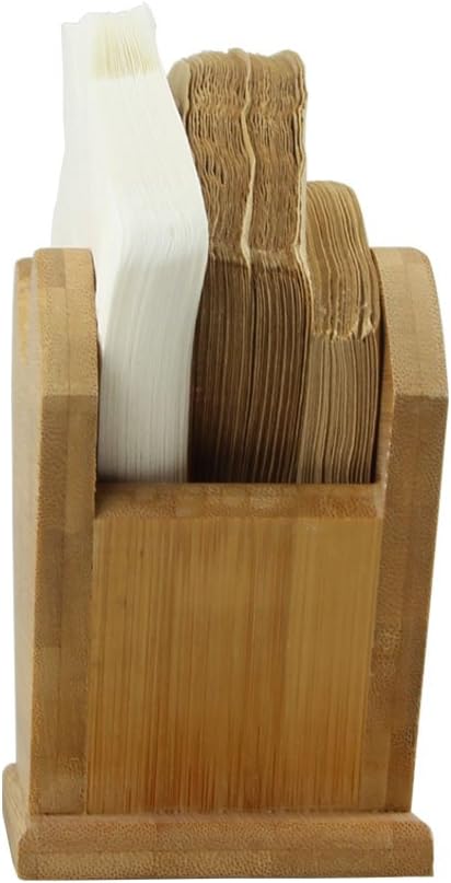 Unibene Bamboo Coffee Filter Holder, Renewable Stand Container Dispenser Rack Shelf for Square Cone-shaped and Flat-bottomed Pour Over Paper Filters