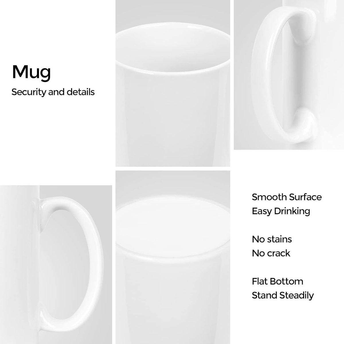 Large Coffee Mugs, 22 OZ(650ml) Extra Coffee Mug Set of 2, Smooth Ceramic Boss Cups, Big Capacity and Large Handle, for Dad Men, White