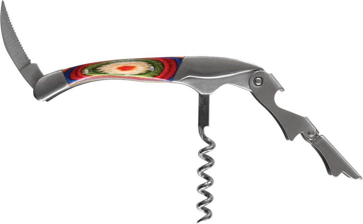 Totally Bamboo Baltique Marrakesh Collection Waiter's Friend Wine Key for Servers, Multifunctional Wine Opener with Corkscrew, Foil Cutter and Bottle Opener