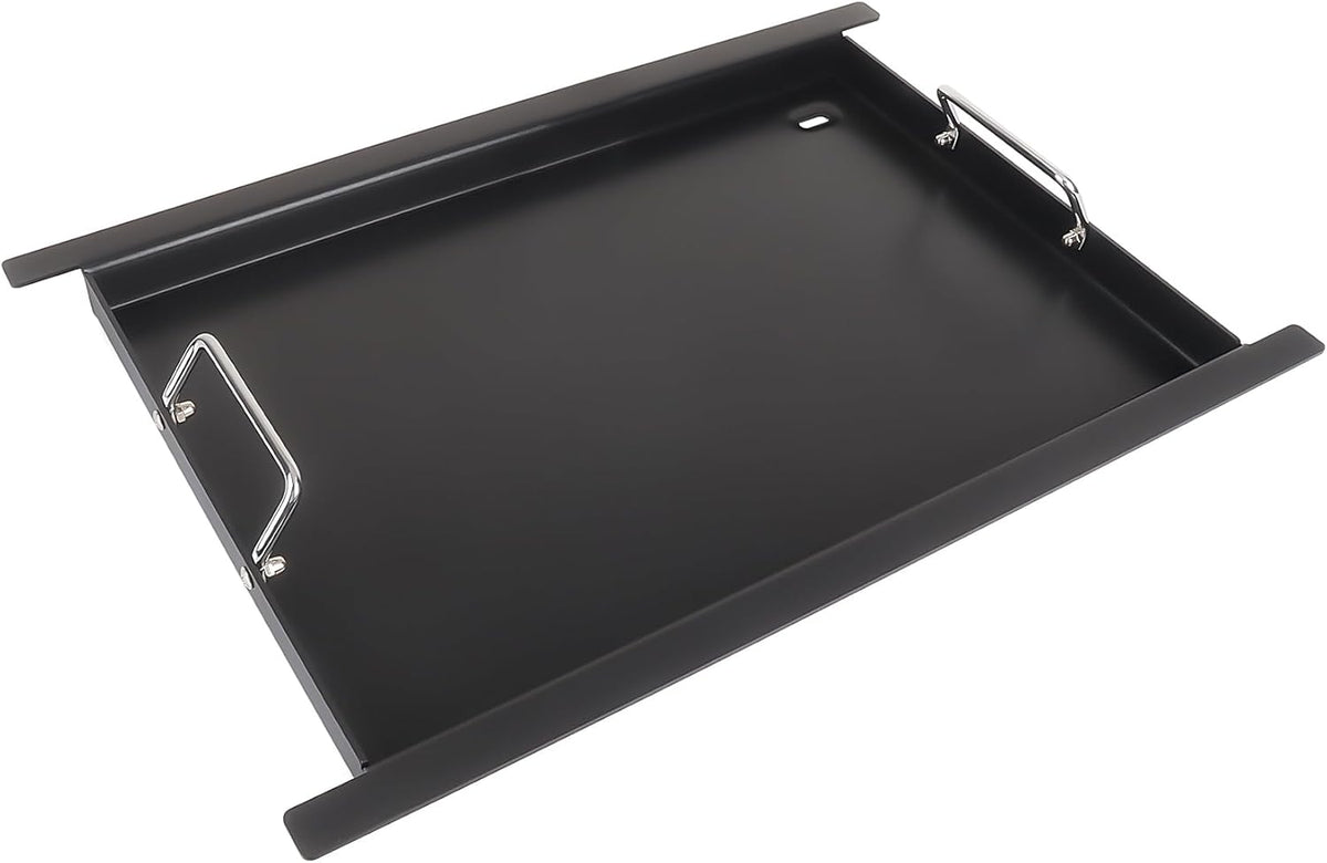 XSKFULGRIDLE Full-Size Griddle Replacement Parts for Ninja FlexFlame PG300 Series, Carbon Steel Griddle Insert with Grease Drain and handle for Ninja FlexFlame Grills Accessories, 24" L x 17" W