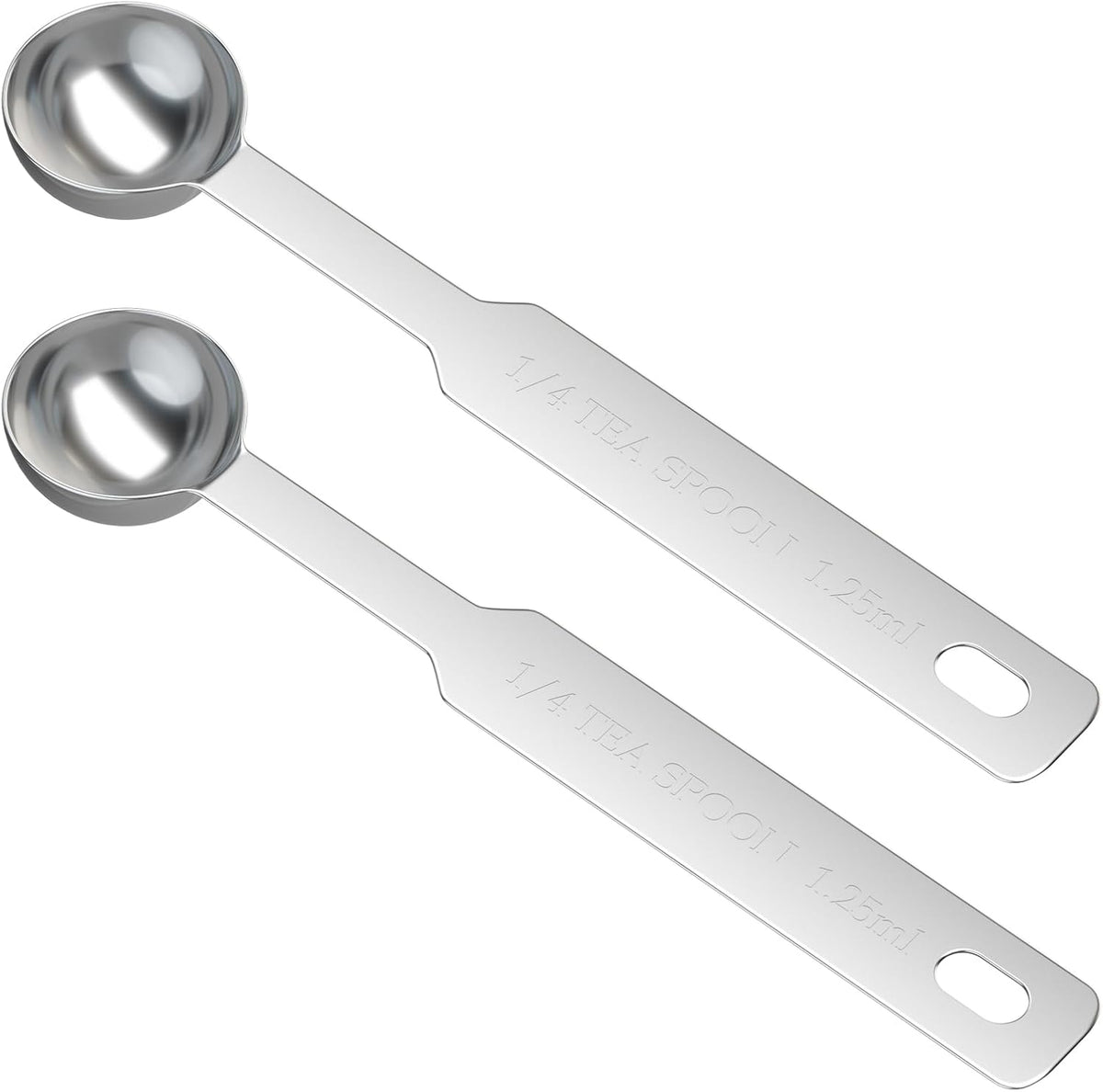 2PCS 1/4 Tsp(1.25ml) Single Measuring Spoon with, Stainless Steel Individual Measure Scoop Only