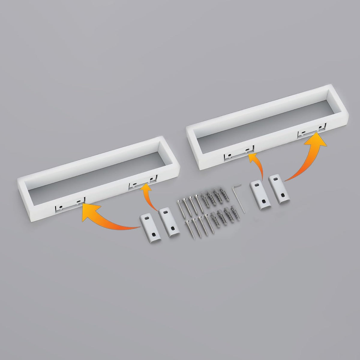 GERZWY Bath Towel Holder Stainless Steel Towel Hanger Wall Mount Towel Ring for Bathroom 2 Pack, White