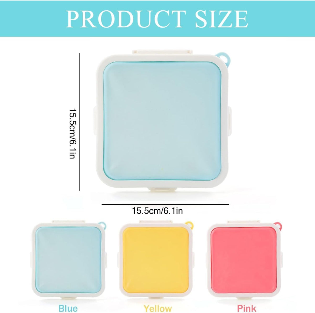 Sandwich Containers, Silicone Sandwich Storage with Snap-Off,Sandwich Box for Lunch,BPA Free,Leakproof, Reusable Plastic Sandwich Holder for Fruit,Salad,Snacks and Food Storage (blue)