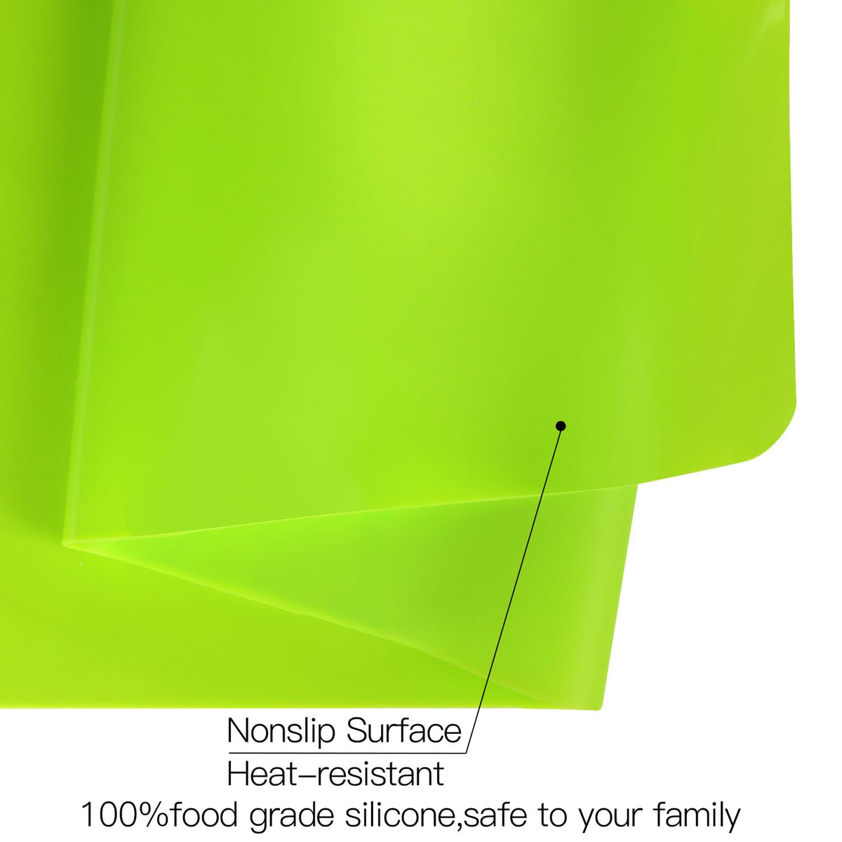 Extra Large Silicone Table Mat, Silicone Mat for Crafts Kids Dinner Placemat Desk Countertop Waterproof Protector Heat Insulation Kitchen Pastry Rolling Dough Pad Tool, Green (23.6x15.7 inches)