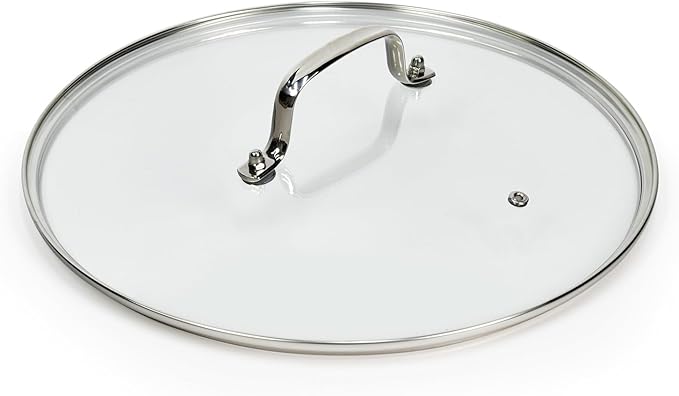 11 IN Glass Lid with Stainless Steel Handle for Frying Pan, Tempered Replacement Cover Compatible for All Cookware for Skillets, Round Cast Iron Aluminium, Stainless Steel Pans & Pots 276mm-292mm