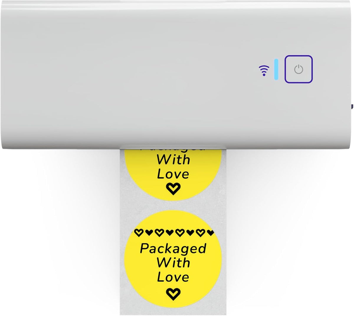 Rollo Circle Thermal Labels 2 Inch - Roll of 1,000 Round Sticker Labels - Multi-Purpose Direct Thermal Printer Stickers 2x2 (Yellow)