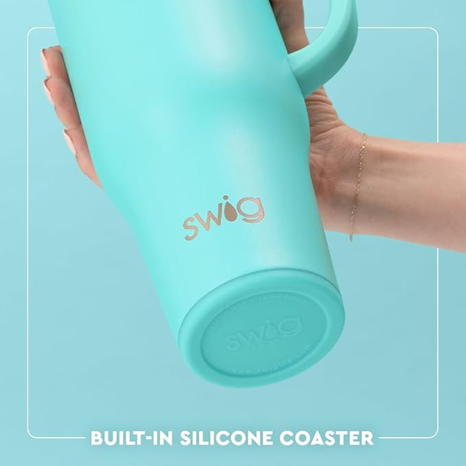 Swig Life 40oz Mega Mug, 40 oz Tumbler with Handle and Straw, Cup Holder Friendly, Dishwasher Safe, Extra Large Insulated Tumbler, Easter Basket Stuffers, Easter Gifts for Women (Bunny Trail)