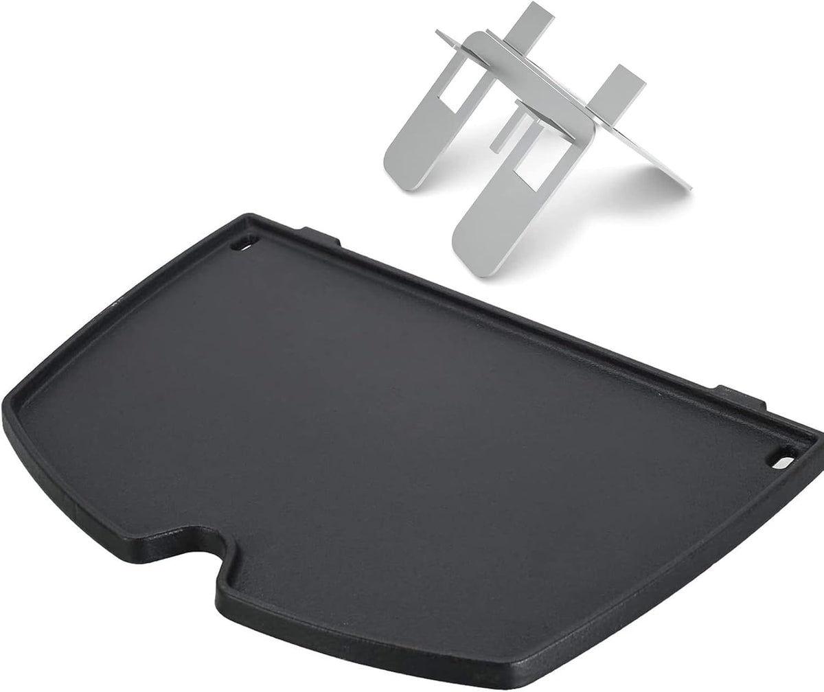 Uniflasy 6558 Cast Iron Griddle Plate for Weber Q1200 Q1000 Q120 Q100 Series Gas Grills, Cooking Griddle Replacement Parts for Weber Q1200 Q1000 Grill Accessories, 12.6 x 8.6 Inches