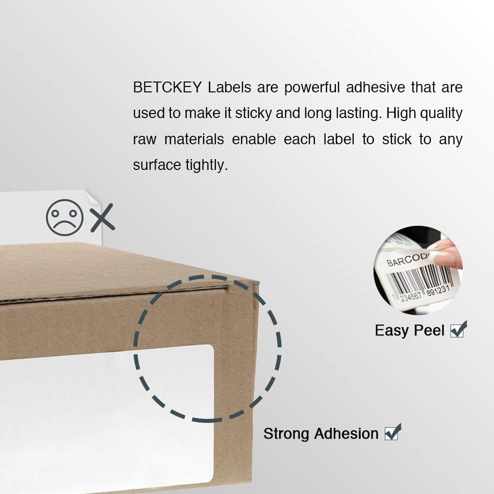 BETCKEY - Compatible DYMO 30324 (2-1/8" x 2-3/4") Multipurpose Labels, Perforated, Compatible with DYMO Labelwriter 450, 4XL, NOT Fit 550 & 5XL [6 Rolls/2400 Labels]