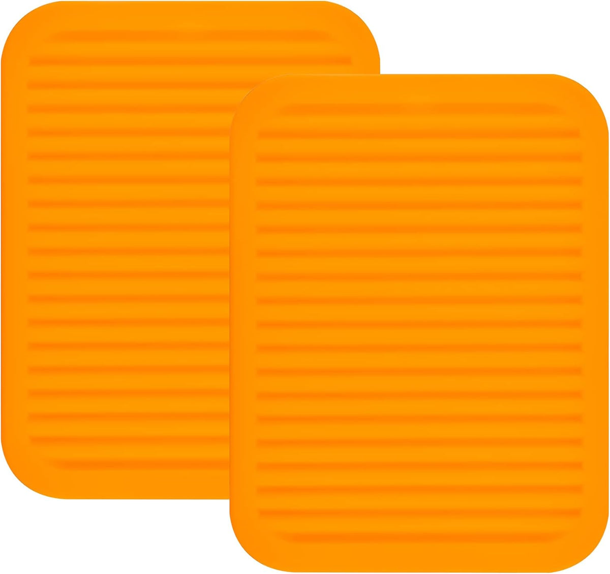 Smithcraft Silicone Trivets Mats - Hot Pads for Countertops, Tables, Pot Holders - Spoon Rest & Drying Mats Set of 2 - Color Orange