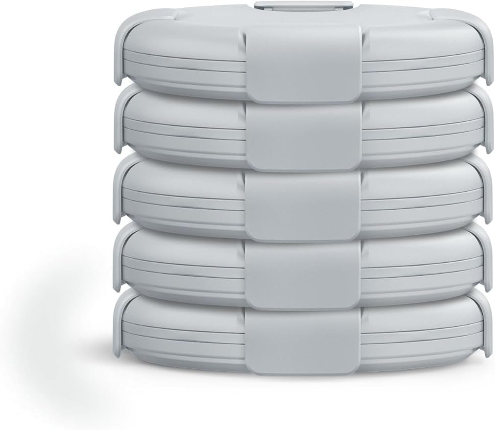 STOJO Collapsible Bowl 5 Set - Cashmere, 36oz - Reusable Silicone Bowl for Hot and Cold Food - Perfect for Travel, Meal Prep, To-Go Lunch, Camping & Hiking - Microwave & Dishwasher Safe