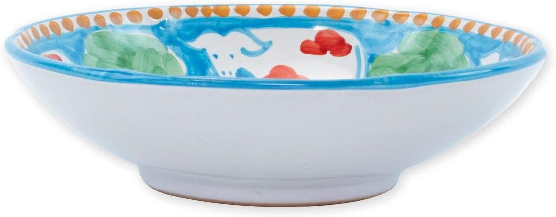 Vietri Campagna Mucca Coupe Pasta Bowl, Light Blue, Soup Salad Spaghetti Server 8.75" D Earthenware Dish
