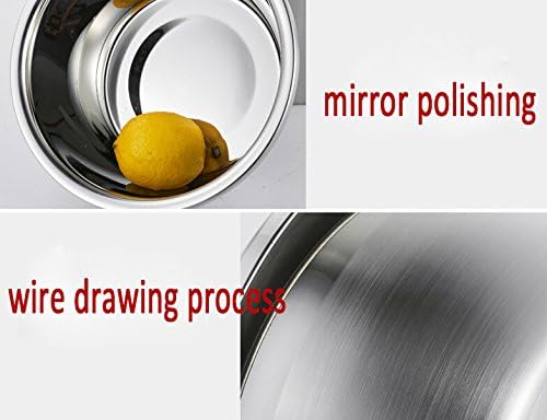 meleg otthon Stainless Steel Bowl,3QT Salad Bowl,Metal Bowls,Stainless Steel Basin,Heavy Duty Deeper Edge Mirror Finish Dishwasher Safe bowl (M)…