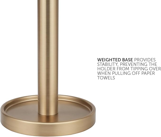 Ivilon Countertop Paper Towel Stand - Steady and Easy Tear - Fits All Paper Towel Rolls - Warm Gold