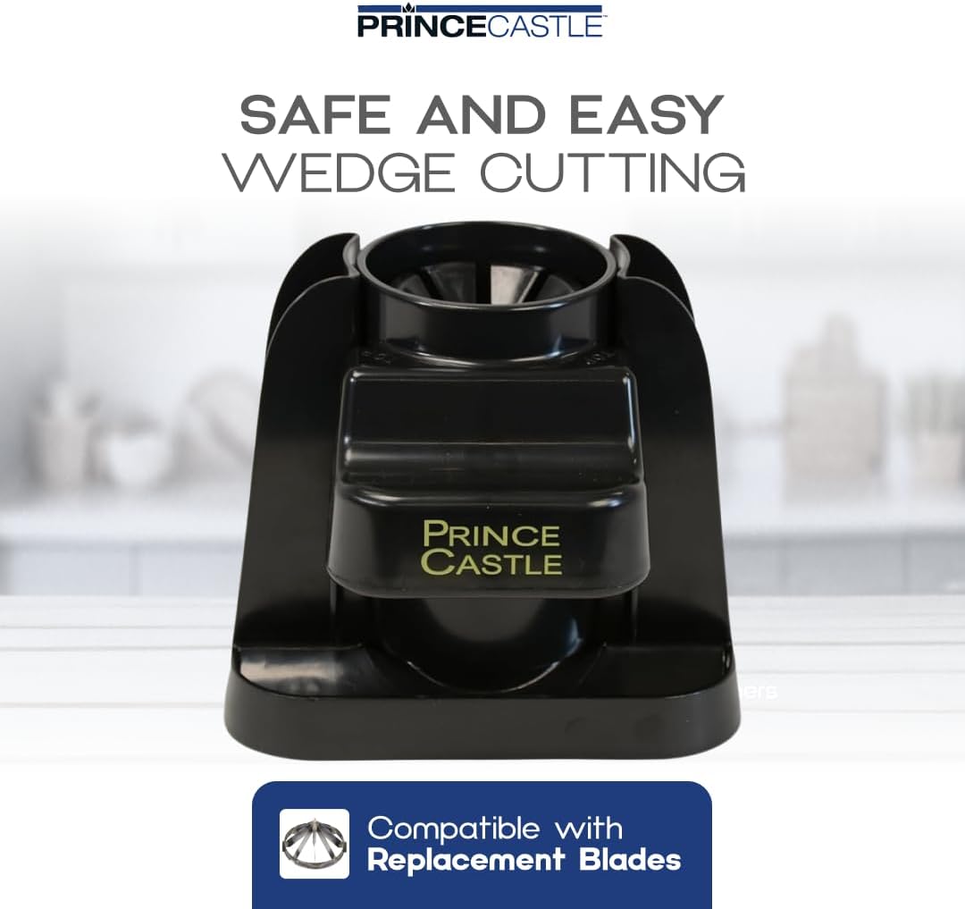 Prince Castle Lime Lemon Cutter - Fruit Slicer Kitchen Gadget and Vegetable Chopper with Container 8-Wedge Slicer