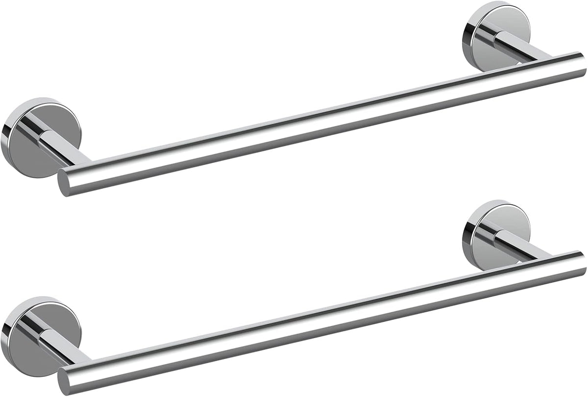 Cilee 2 Pieces Polished Chrome Bathroom Towel Bar, 16 Inch Double Towel Racks,Bathroom Towel Holder Hand Towel Bar for Bathroom Stainless Steel Wall Mount