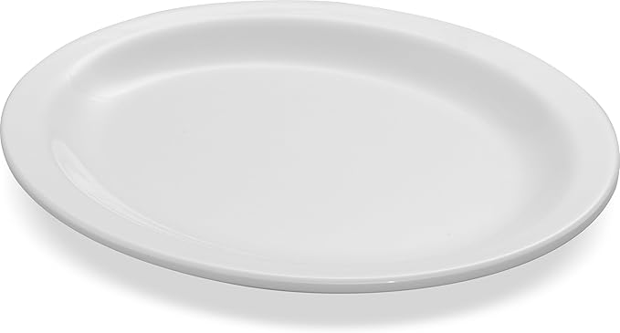 Carlisle FoodService Products Kingline Plastic Oval Platter Oval Tray for Home and Restaurant, Melamine, 12 x 9 Inches, White, (Pack of 12)