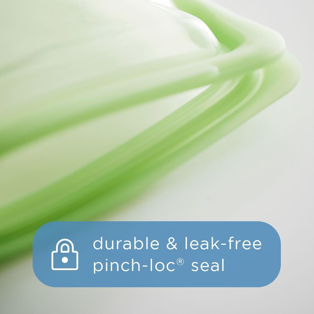 Stasher Premium Silicone Reusable Food Storage Sandwich Bag, Lime, Microwave, Sous Vide, Dishwasher, Oven and Freezer Safe, BPA Free, Leak-free, Eco-friendly, 28 Oz