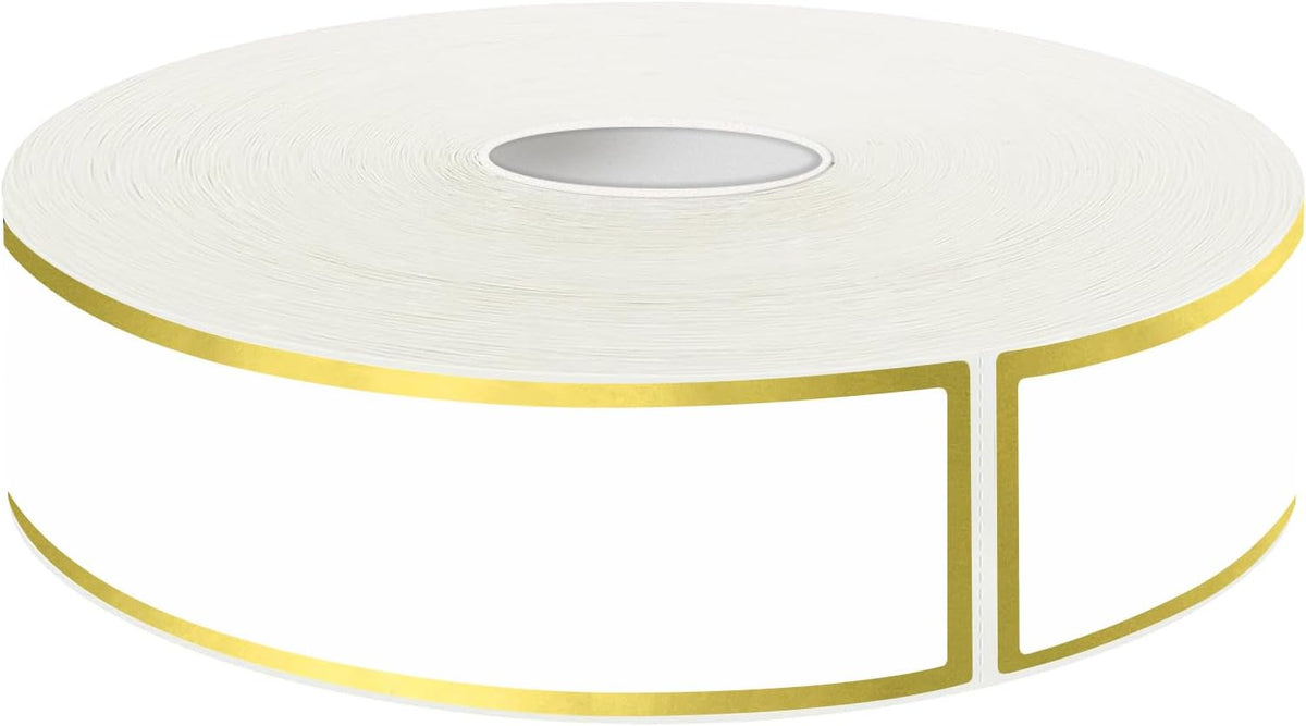 500 Golden Border Removable Freezer Labels Water Oil Resistant with Perforation Line for Food Containers Jars Pantry Organization (Ink Quick-Dry，1” x 3”)