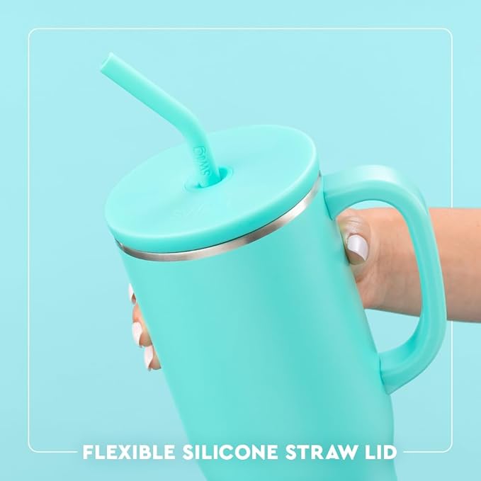 Swig Life 40oz Mega Mug, 40oz Tumbler with Handle and Straw, Extra Large Insulated Tumblers, Cup Holder Friendly Travel Mug (Mr Claus)