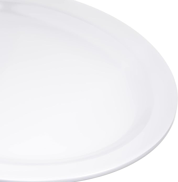 Carlisle FoodService Products Kingline Plastic Oval Platter Oval Tray for Home and Restaurant, Melamine, 12 x 9 Inches, White, (Pack of 12)
