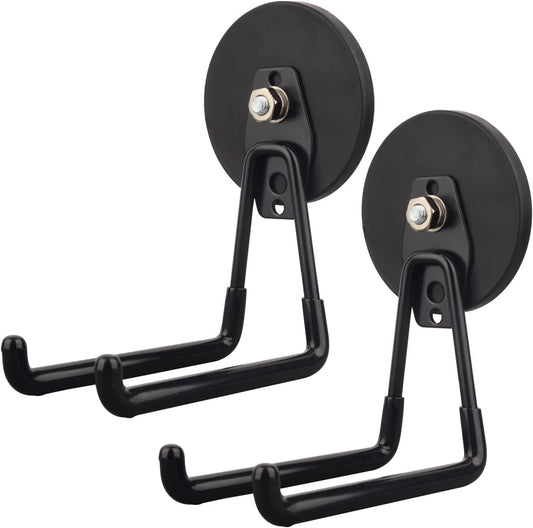 MUTUACTOR Large Magnetic Hooks,2pcs Super Strong Magnetic Storage Hooks for Hanging Tools Heavy Duty Magnetic Storage Hooks for Tools Organization,Power Drill Drivers,Tool Box,Chest or Metal Cabinet