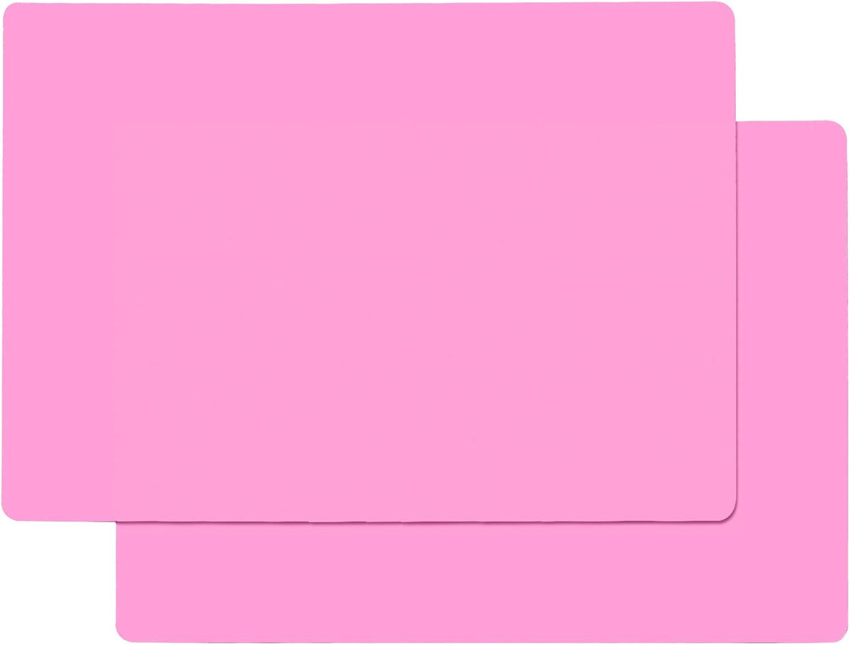 Gartful Extra Large Silicone Mats for Countertop, 28" by 20" Multipurpose Mat, Counter Table Protector, Desk Saver Pad, Placemat Nonstick Nonskid Heat-Resistant Pad, Pink, 2PCS