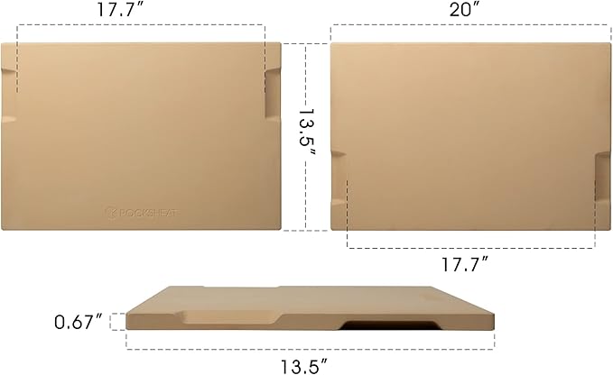 Large Pizza Stone, 20"x13.5" Rectangular Pizza Stone for Oven Grill BBQ, Baking Stone for Pizza Bread with Unique Built-in 4 Handles Design