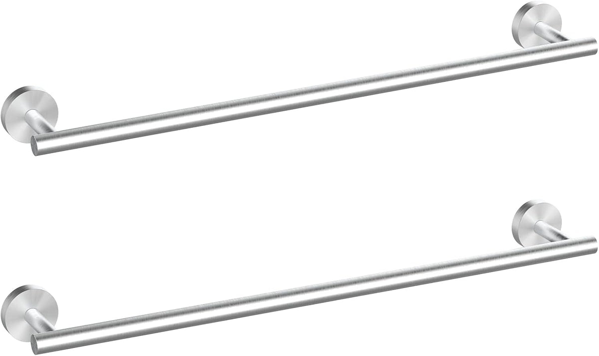 Cilee 2 Pieces Brushed Nickel Bathroom Towel Bar, 24 Inch Double Towel Racks,Bathroom Towel Holder Towel Hanger for Bathroom Stainless Steel Wall Mount