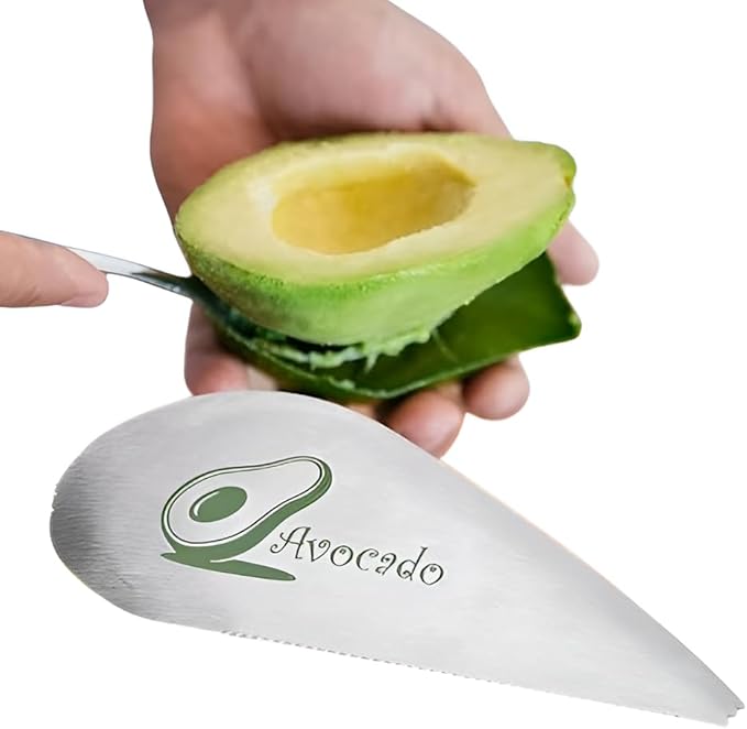 Metal Avocado Slicer & Cutter : Satinless Steel Avocado Cutter & Slicer Effortlessly Cut Fruits and Avocados Durable and Long Lasting