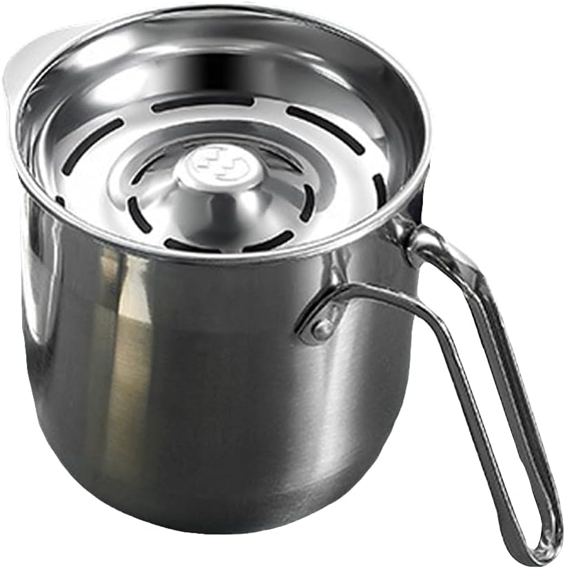 Angoily Egg Separator - Stainless Steel Egg Yolk White Separator Tool, Divider, Sieve, Kitchen Gadget, 1500ml Dividing Bucket with Yolk White Filter for Kitchen Use Silver
