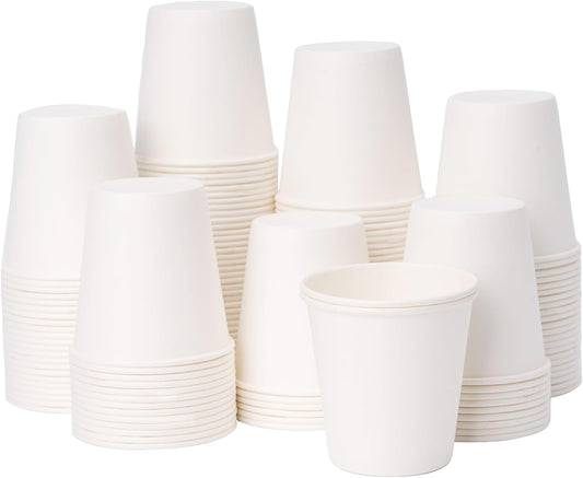 YEEHAW 3 oz 600 Pack Disposable Paper Coffee Bathroom Cups, Small White Mouthwash Cup for Bathroom