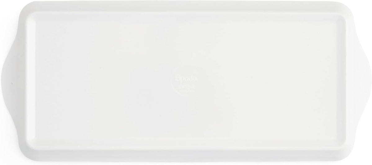 Pimpernel Morris & Co Willow Bough Sandwich Tray - Soft Sage Melamine Serving Tray for Tea Time, Light Snacks, TV Lunches - Easy-Clean Surface & Dishwasher Safe - 15 x 6 Inch, Ideal Housewarming Gift