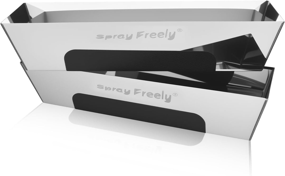 Drywall Mud Pan, Stainless Steel Mud Pan, Sheared Edges for Easy Knife Cleaning, Perfect Size for Larger Drywall Knife, Suitable For Mortar, Mixing Cement, Putty And Paint (14 Inch 2 Pack)