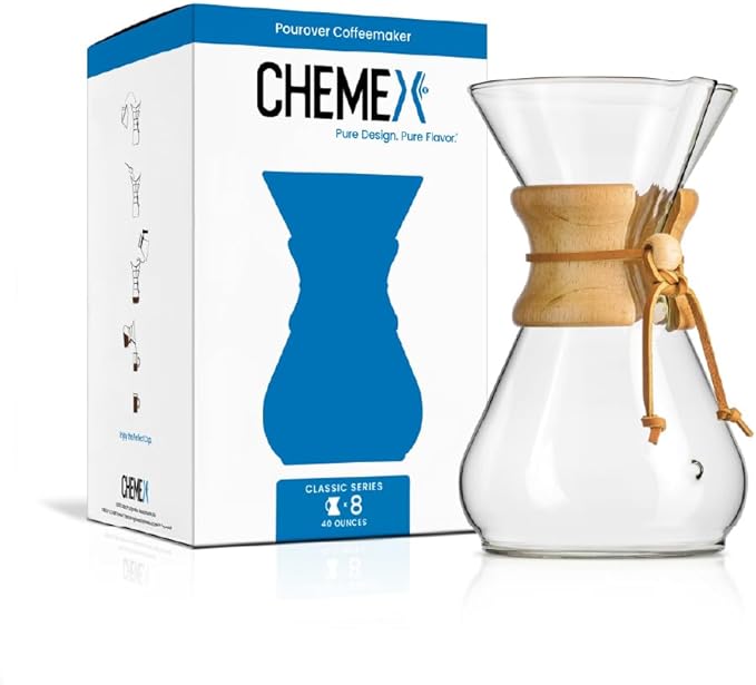 Chemex Pour-Over Glass Coffeemaker - Classic Series - 8-Cup - Exclusive Packaging