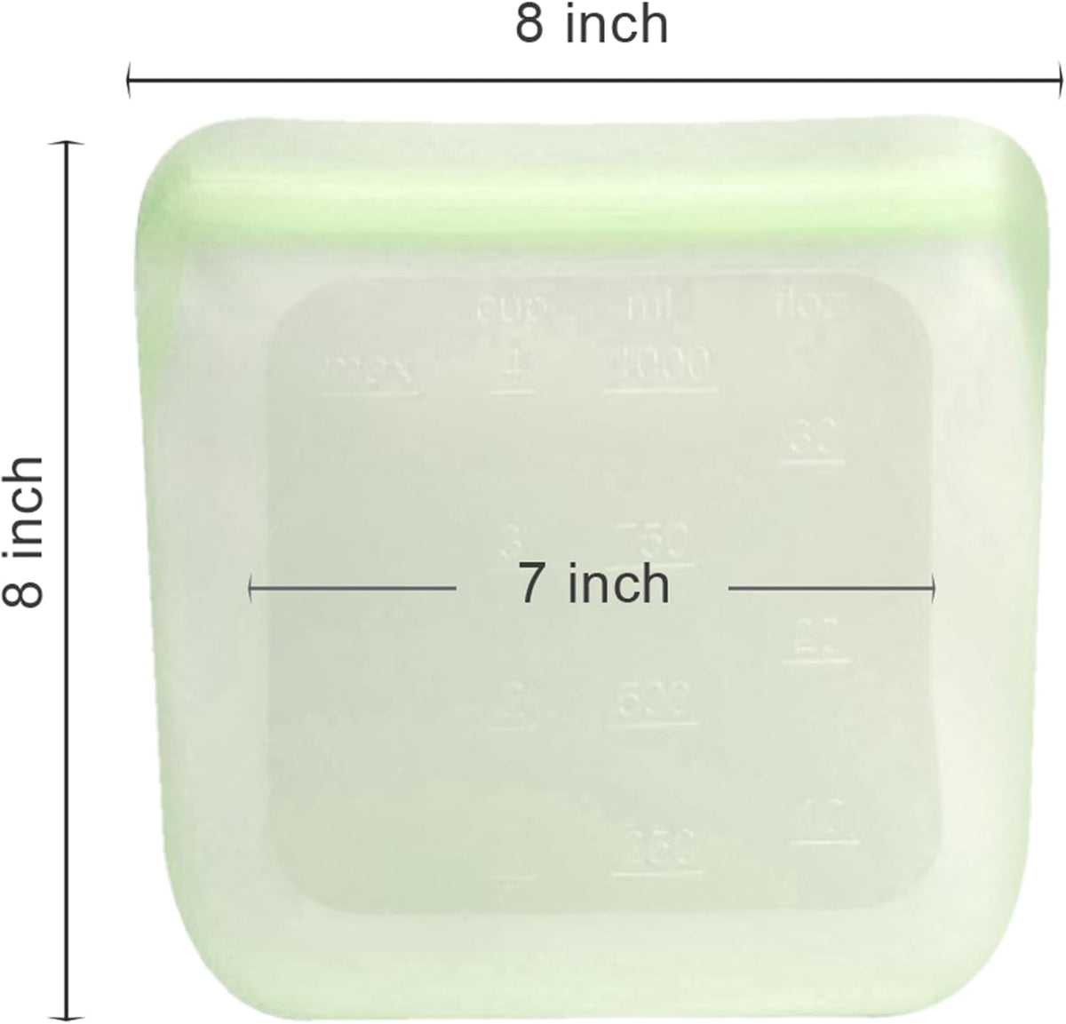 purifyou Set of 5 Reusable Silicone Storage Snack Bags 6oz / 16oz / 32oz / 64oz Self-Seal Food Storage Container for Fruits, Vegetables, Sandwiches, Dishwasher Safe & Leak-free (LimeCream, 32oz)