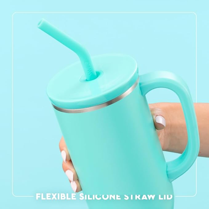 Swig Life 30oz Mega Mug, 30 oz Tumbler with Handle and Straw, Cup Holder Friendly, Dishwasher Safe, Extra Large Insulated Tumbler, Stainless Steel Water Bottle (Fresh Cut)