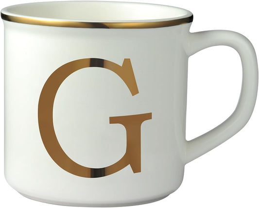 Miicol Ceramic Coffee Mug 16 oz, Monogram Coffee Cup, Golden Initial Tea Mug, Personalized Tea Cup, Unique Gift, Large Mug for Home, Office, Letter G