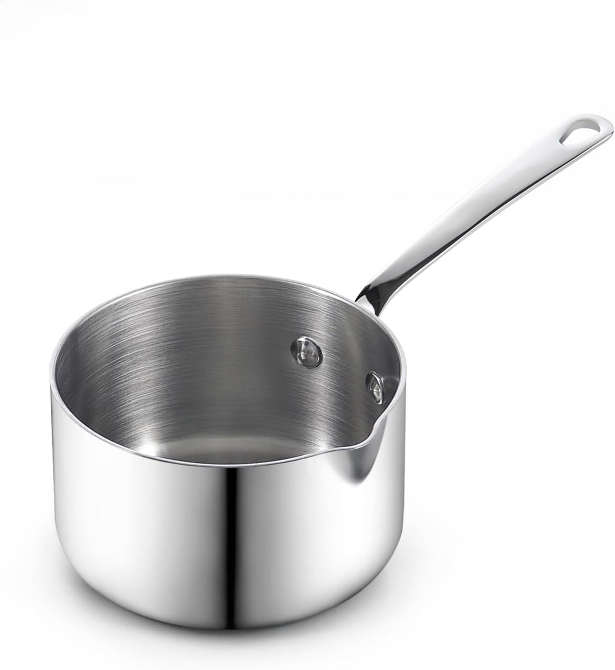 Cooks Standard Stainless Steel Butter Warmer 0.46 QT, Multi-Ply Clad Small Sauce Pan, 440ml Mini Butter Chocolate Milk Melting Pot with Pour Spout Cooking Pot ideal for Chefs, Baristas