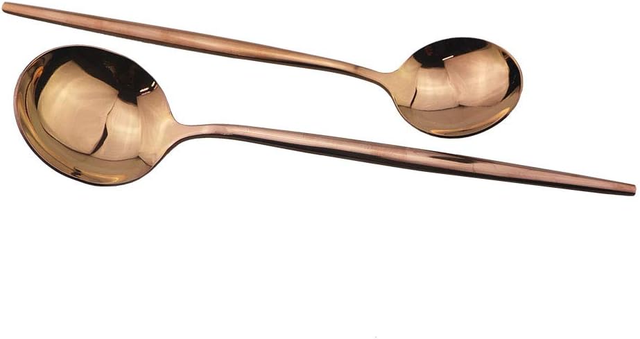 Rose Gold Silverware Set, JASHII 30-Piece Stainless Steel Flatware Cutlery Set for 6, Elegant Hourglass Polished Mirror Finish, Ideal for Home Hotel Wedding Festival Party, Dishwasher Safe