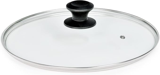 11 In Glass Lid for Frying Pan, Tempered Replacement Cover Compatible with All 11 Inches Cookware for Skillets, Round Cast Iron, Cast Aluminium, Stainless Steel Pans &Pots