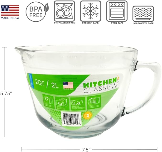 2 Quart Batter Bowl, Mix and Measure