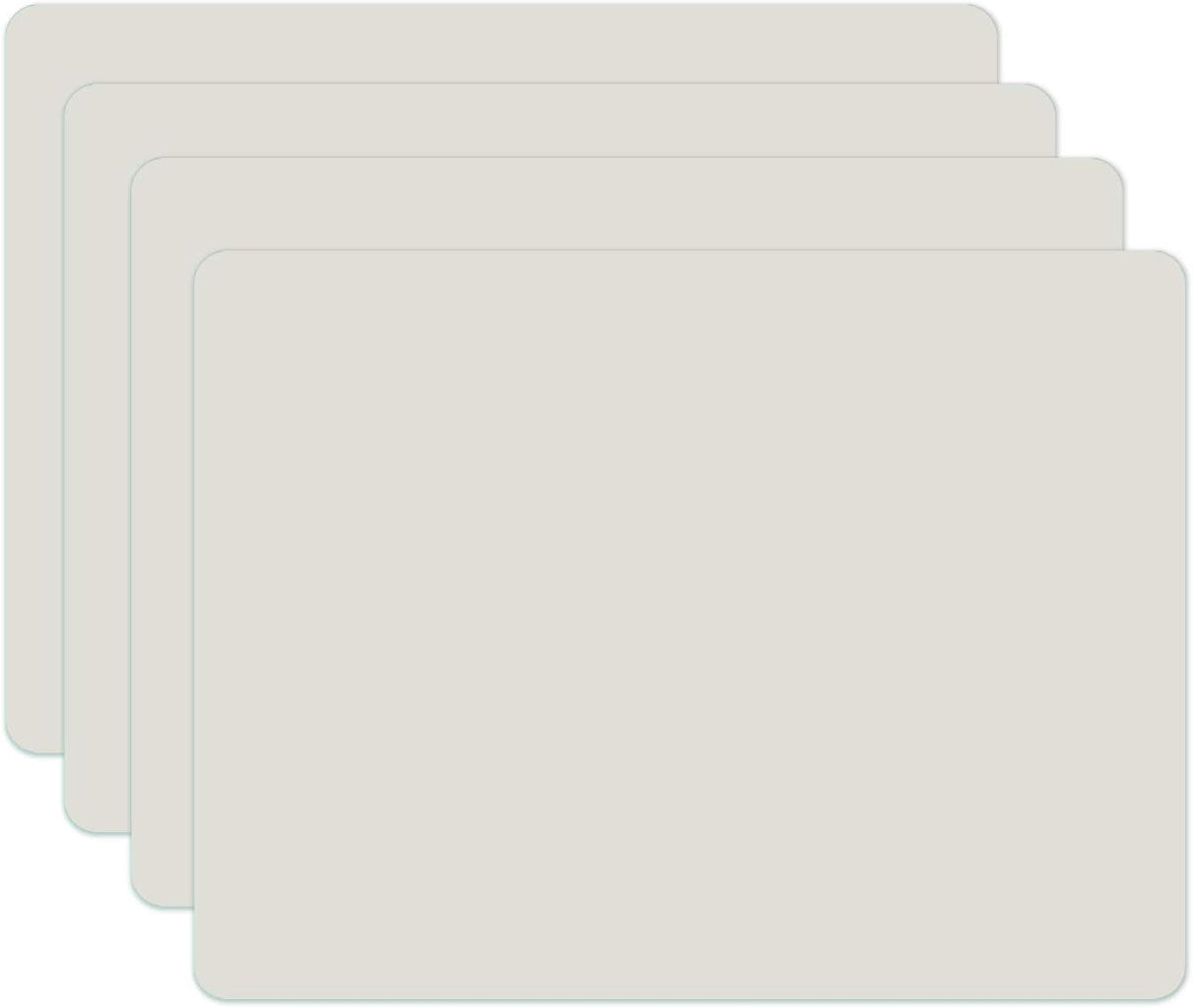 Silicone Placemats, Food-Grade Non-Slip Waterproof, Dining, Stain Resistant, Countertop Protector, Kitchen Counter Mat, Heat Resistant, Baking mat Dishwasher Safe (15.7x11.8Inch-4pack, White Gray)