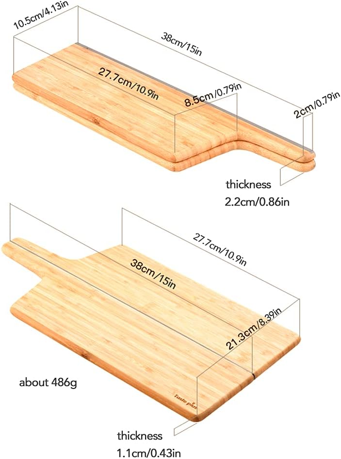 Folding Bamboo Cutting Board for Kitchen, Durable Wood Chopping Board with Handles, Foldable Wood Cutting Board Perfect for Meat, Vegetables, Fruits, and Cheese, 10.9 x 8.4 Inch