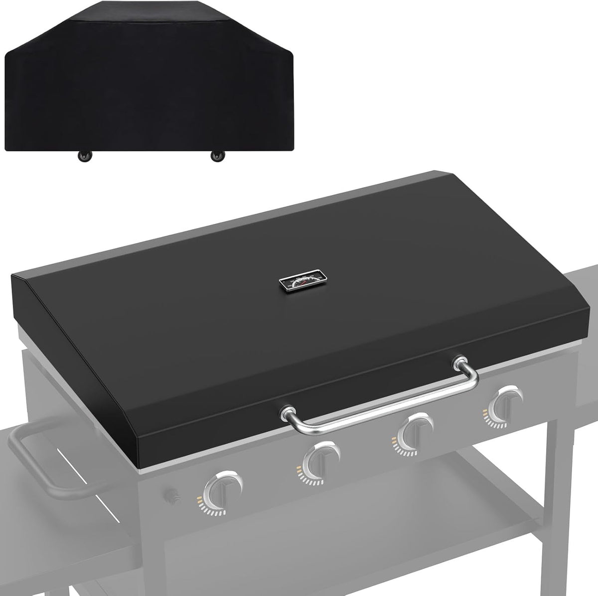 Upgraded Griddle Hinged Lid for 36" Blackstone 1554 1863 1825 1818 1565 1560 2149 1841 1866 2122 2151 2177, Hard Cover with Thermometer and Cover for Blackstone 36 Inch Griddle Accessories