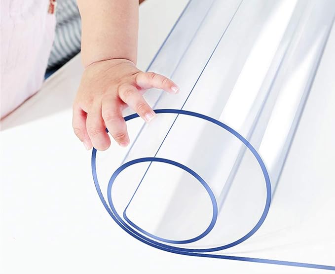 Clear Plastic Table Protector 40x42 Vinyl Tablecloths Dining Room Living Coffee Table Cover Mat Easy Clean Waterproof Wipeable Protective Glass Desktop Topper Transparent Rectanglar Screen Protection