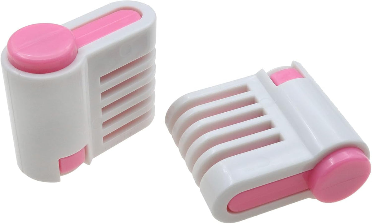 4PCS DIY Cake Slicer Cake Layer Slicer 5 Layers Cake Leveler Kitchen Fixing Tools for Bread Toast and Cakes (Pink)