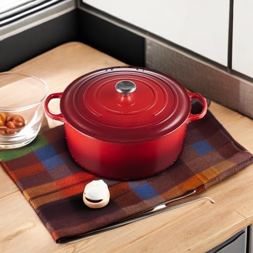 Le Creuset Enameled Cast Iron Signature Round Dutch Oven, 13.25 qt., Cerise