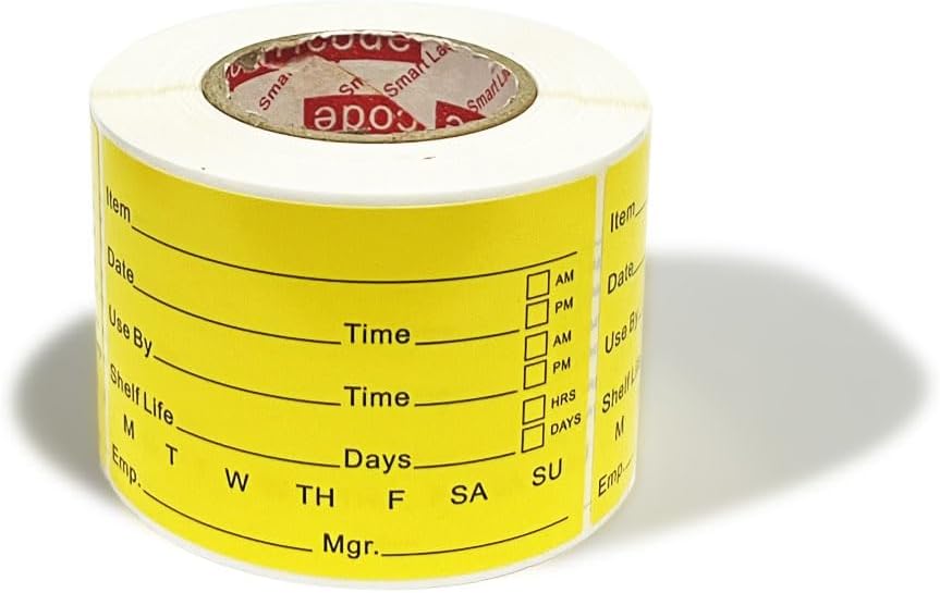 Hcode 2 x 3'' Self-Adhesive Removable Freezer Food Labels- Easy Clean Leaves No Residue- Cooler Food Storage Freezer Stickers Plastic Paper Perfect for Reusable Containers 300 Stickers